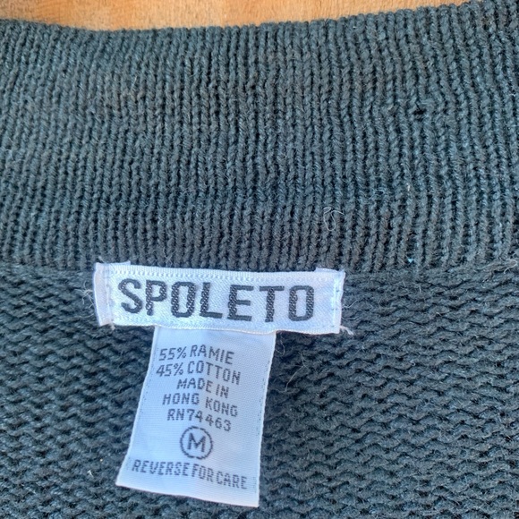 90s Vintage Spoleto Ramie/Cotton cardigan sweater size Medium RN74463. - Picture 9 of 9